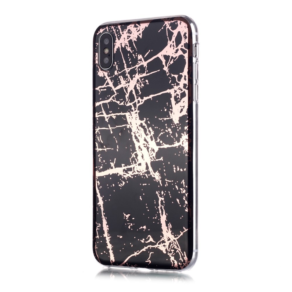 TPU gelový obal „Metal Marble“ pro iPhone X / XS - černý