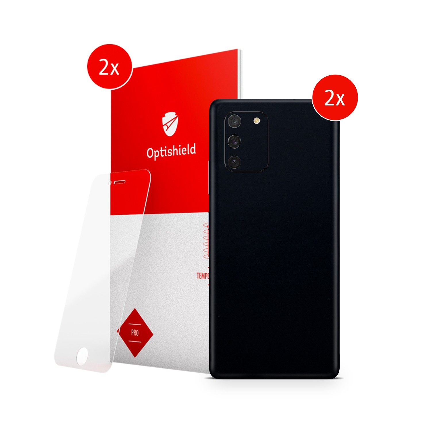 EXO® by Optishield 360° balíček dvou skinů a dvou ochranných skel pro Samsung Galaxy S10 Lite