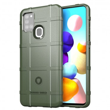 TPU gelový obal „Square Grid“ pro Samsung Galaxy A21s - zelený TPU gelový obal „Square Grid“ pro Samsung Galaxy A21s - zelený