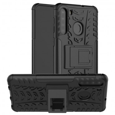 Hybridní TPU gelový obal „Tough“ pro Samsung Galaxy A21 - černý Hybridní TPU gelový obal „Tough“ pro Samsung Galaxy A21 - černý