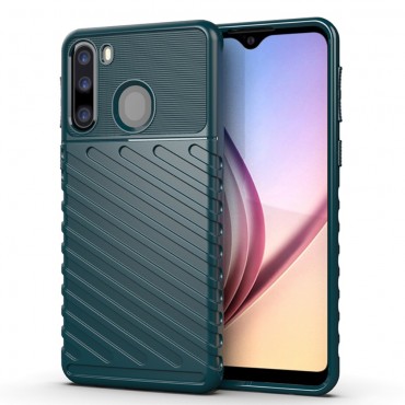 TPU gelový obal „Titan X“ pro Samsung Galaxy A21 - zelený TPU gelový obal „Titan X“ pro Samsung Galaxy A21 - zelený