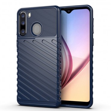 TPU gelový obal „Titan X“ pro Samsung Galaxy A21 - modrý TPU gelový obal „Titan X“ pro Samsung Galaxy A21 - modrý