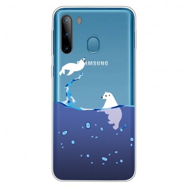 TPU gelový obal „Polar Bears“ pro Samsung Galaxy A21 TPU gelový obal „Polar Bears“ pro Samsung Galaxy A21