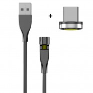Magnetický nabíjecí kabel s USB-C adaptérem a nastavitelnou hlavou - 1 m