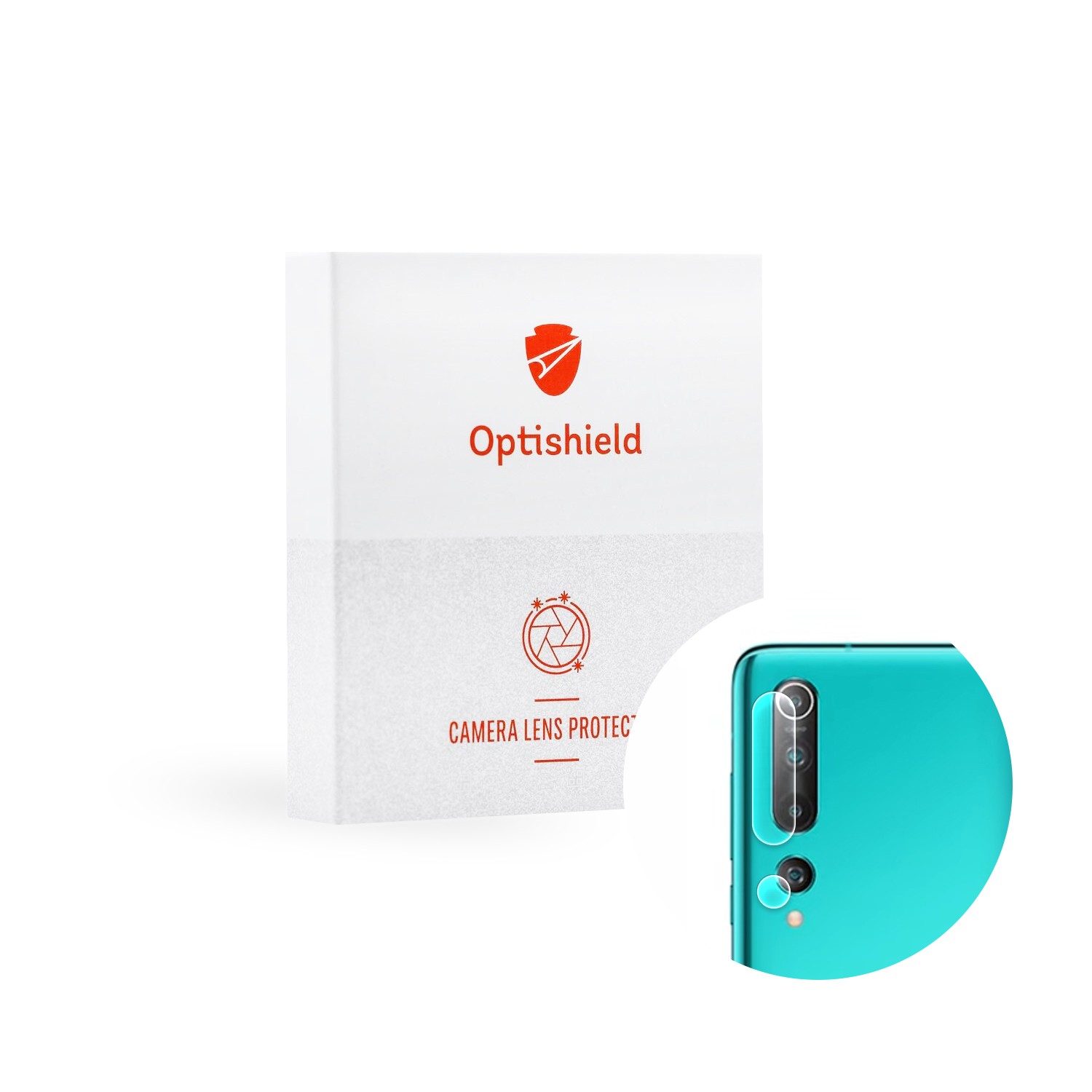 Vysoce kvalitní ochranné sklo na zadní fotoaparát pro Xiaomi Mi 10 Optishield Pro