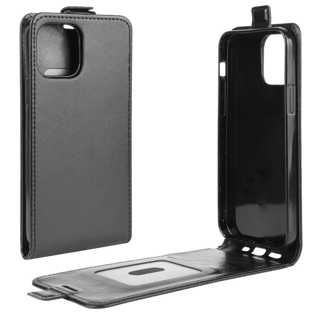 Módní flipový kryt pro iPhone 12 / iPhone 12 Pro - černý