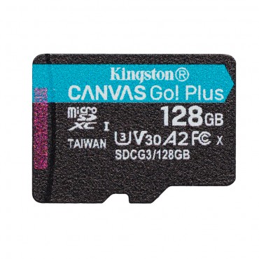 Micro SDXC paměťová karta Kingston Canvas Go! Plus Class 10 UHS-I 170MB/s - 128 GB a SD adapter