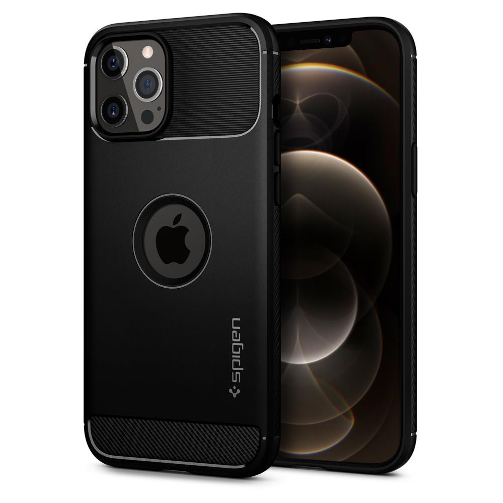Obal Spigen „Rugged Armor“ pro iPhone 12 / iPhone 12 Pro - black