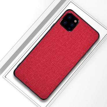 Hybridní TPU gelový obal „Cloth“ pro iPhone 12 Mini - červený Hybridní TPU gelový obal „Cloth“ pro iPhone 12 Mini - červený