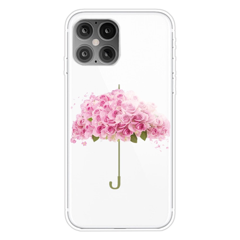 TPU gelový obal „Pink Roses Umbrella“ pro iPhone 12 Pro Max