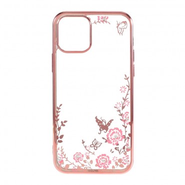 TPU gelový obal „Rhinestone Butterfly“ pro iPhone 12 Pro Max - růžový TPU gelový obal „Rhinestone Butterfly“ pro iPhone 12 Pro Max - růžový