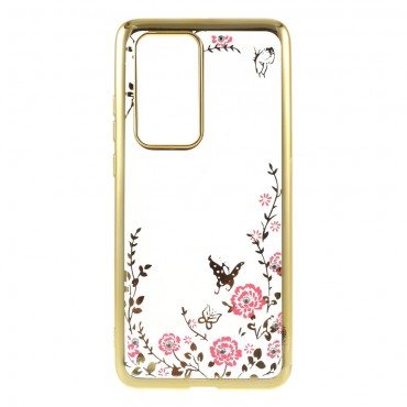 TPU gelový obal „Rhinestone Butterfly“ pro Huawei P40 Pro - zlatý TPU gelový obal „Rhinestone Butterfly“ pro Huawei P40 Pro - zlatý