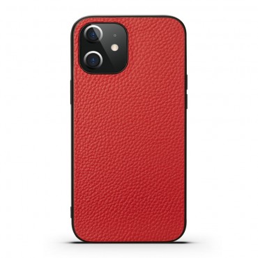 Tvrdý TPU obal „Noble Gentry“ pro iPhone 12 Mini z pravé kůže - červený Tvrdý TPU obal „Noble Gentry“ pro iPhone 12 Mini z pravé kůže - červený