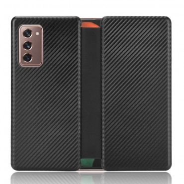 Kryt „Carbon“ pro Samsung Galaxy Z Fold2 u umělé kůže - černý Kryt „Carbon“ pro Samsung Galaxy Z Fold2 u umělé kůže - černý