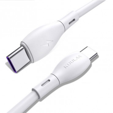 USB-C na USB-C silikonový kabel „Macaron“ s QC4.0 pro rychlé nabíjení zařízení - bílý - 1 m USB-C na USB-C silikonový kabel „Macaron“ s QC4.0 pro rychlé nabíjení zařízení - bílý - 1 m