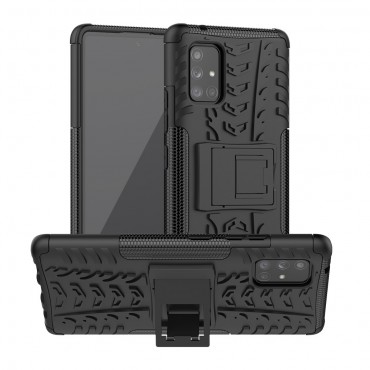 Hybridní TPU gelový obal „Tough“ pro Samsung Galaxy A71 5G - černý Hybridní TPU gelový obal „Tough“ pro Samsung Galaxy A71 5G - černý