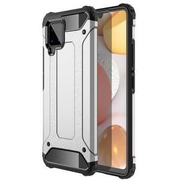 Robustní obal „Rock“ pro Samsung Galaxy A42 5G - stříbrný Robustní obal „Rock“ pro Samsung Galaxy A42 5G - stříbrný