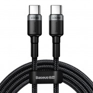 USB-C na USB-C tkaný kabel Baseus „Cafule“ 100 W - 2m - černý