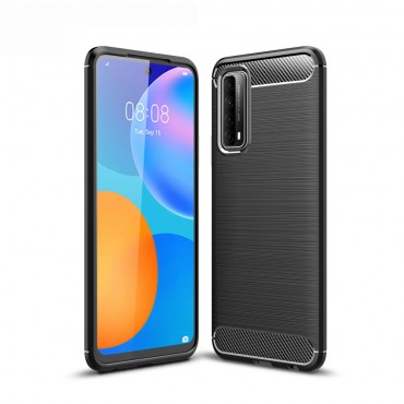 TPU gelový obal „Brushed Carbon“ pro Huawei P Smart 2021 - černý