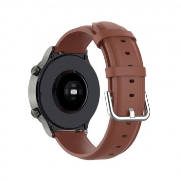 Řemínek pro Huawei Watch GT2 Pro z pravé kůže - hnědý