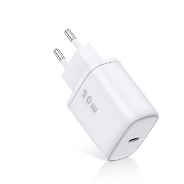 Nabíjecí adaptér „Smart Charge“ s QC4.0 a Power Delivery 20 W USB-C výstupem pro rychlé nabíjení - bílý