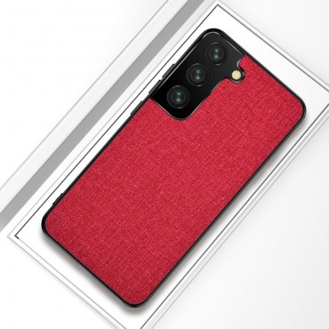 Hybridní TPU gelový obal „Cloth“ pro Samsung Galaxy S21 Plus - červený Hybridní TPU gelový obal „Cloth“ pro Samsung Galaxy S21 Plus - červený