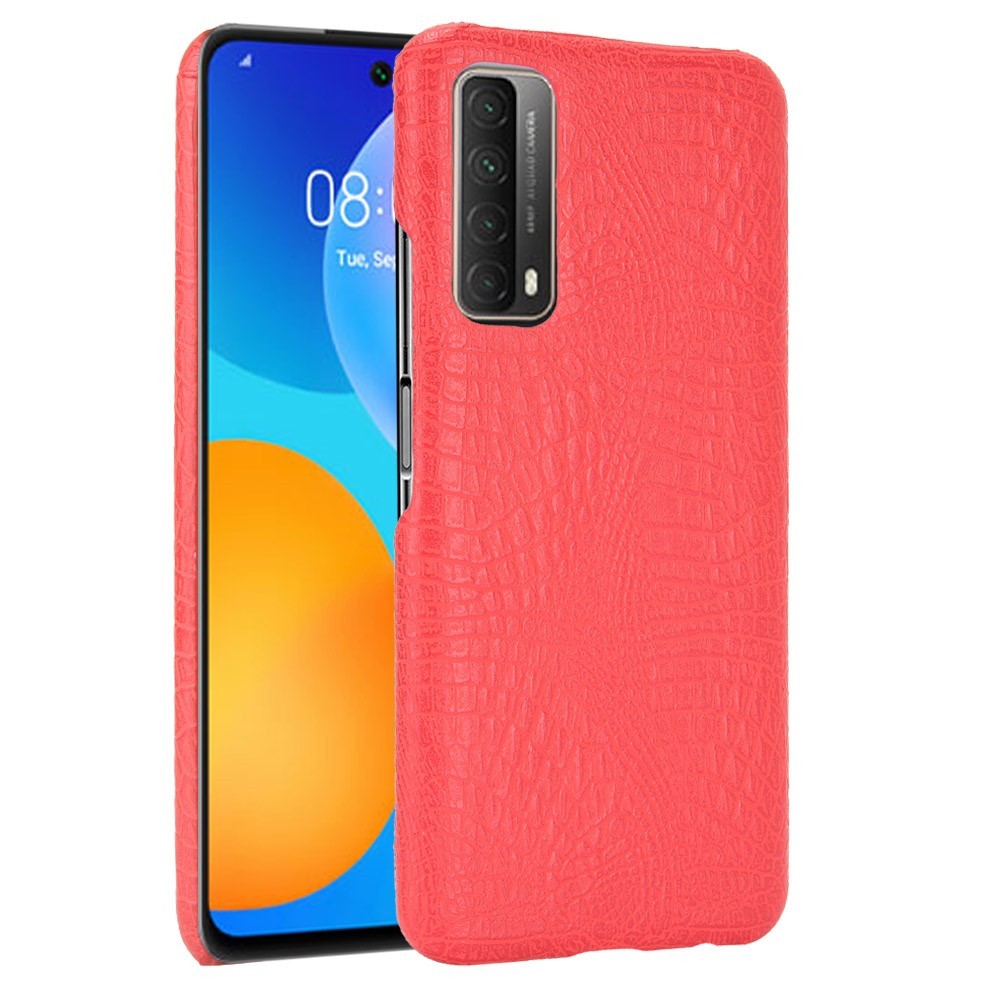 Obal pro Huawei P Smart 2021 „Croc“ z pravé kůže - červená barva
