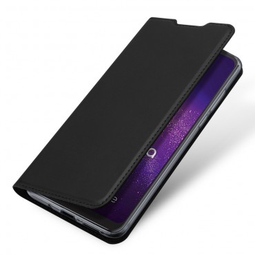 Kryt pro Motorola Moto G8 Play „Skin“ z umělé kůže - černá barva Kryt pro Motorola Moto G8 Play „Skin“ z umělé kůže - černá barva