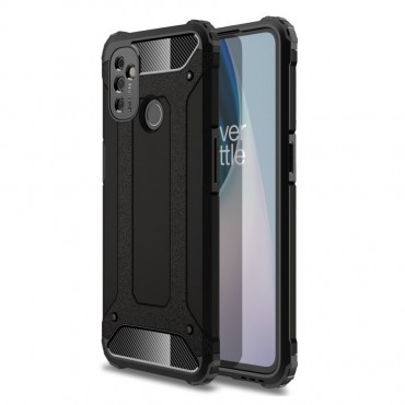 Robustní obal pro OnePlus Nord N100 „Rock“ - černá barva Robustní obal pro OnePlus Nord N100 „Rock“ - černá barva