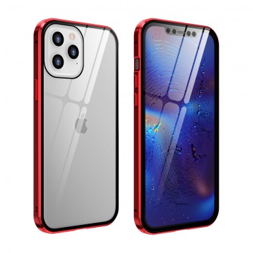 iPhone 12 Pro Max magnetický celotělový obal „Stronghold“ - červená barva iPhone 12 Pro Max magnetický celotělový obal „Stronghold“ - červená barva