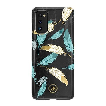 Obal pro Samsung Galaxy S20 Plus „Spring“ - svítí ve tmě - gold feather Obal pro Samsung Galaxy S20 Plus „Spring“ - svítí ve tmě - gold feather