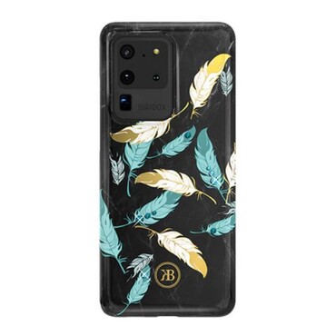 Obal pro Samsung Galaxy S20 Ultra „Spring“ - svítí ve tmě - gold feather Obal pro Samsung Galaxy S20 Ultra „Spring“ - svítí ve tmě - gold feather