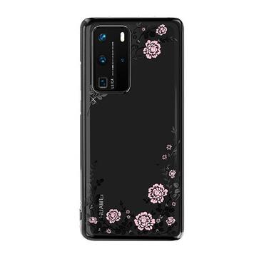 Obal s krystaly Swarovski pro Huawei P40 Pro „Flora“ - černá barva Obal s krystaly Swarovski pro Huawei P40 Pro „Flora“ - černá barva
