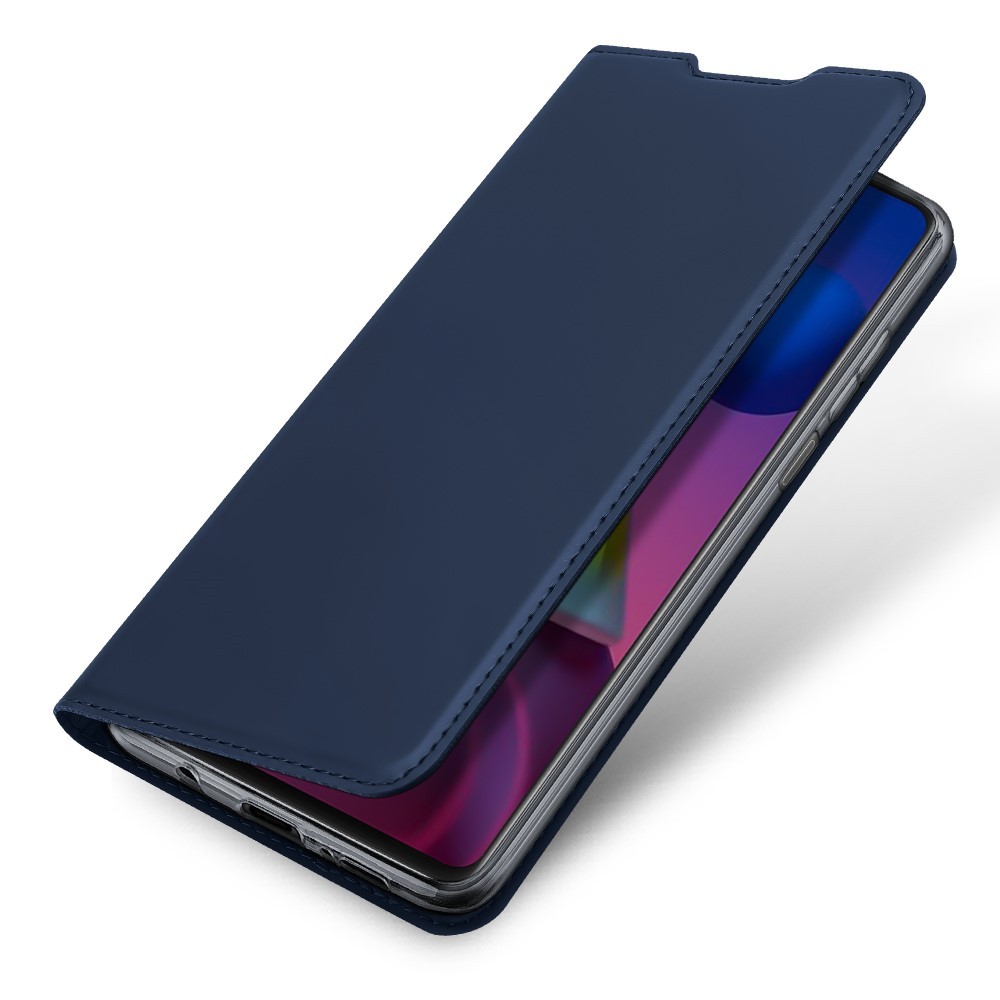 Kryt pro Samsung Galaxy M51 „Skin“ z umělé kůže - tmavě modrá barva