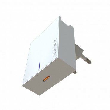 Cestovní síťový nabíjecí adaptér Swissten s nabíjecím výstupem PD USB-C 20 W a praktickým slotem pro uložení zařízení - bílý Cestovní síťový nabíjecí adaptér Swissten s nabíjecím výstupem PD USB-C 20 W a praktickým slotem pro uložení zařízení - bílý