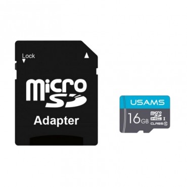Micro SDXC Usams Class 10 UHS-I 40MB/s - 16GB paměťová karta s SD adaptérem