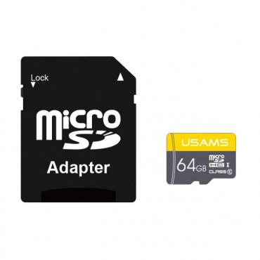 Micro SDXC Usams Class 10 UHS-I 85MB/s - 64GB a SD adaptér