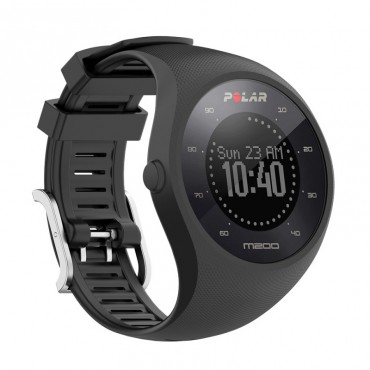 Silikonový řemínek hodinek Polar M200 "Dashes" - černý