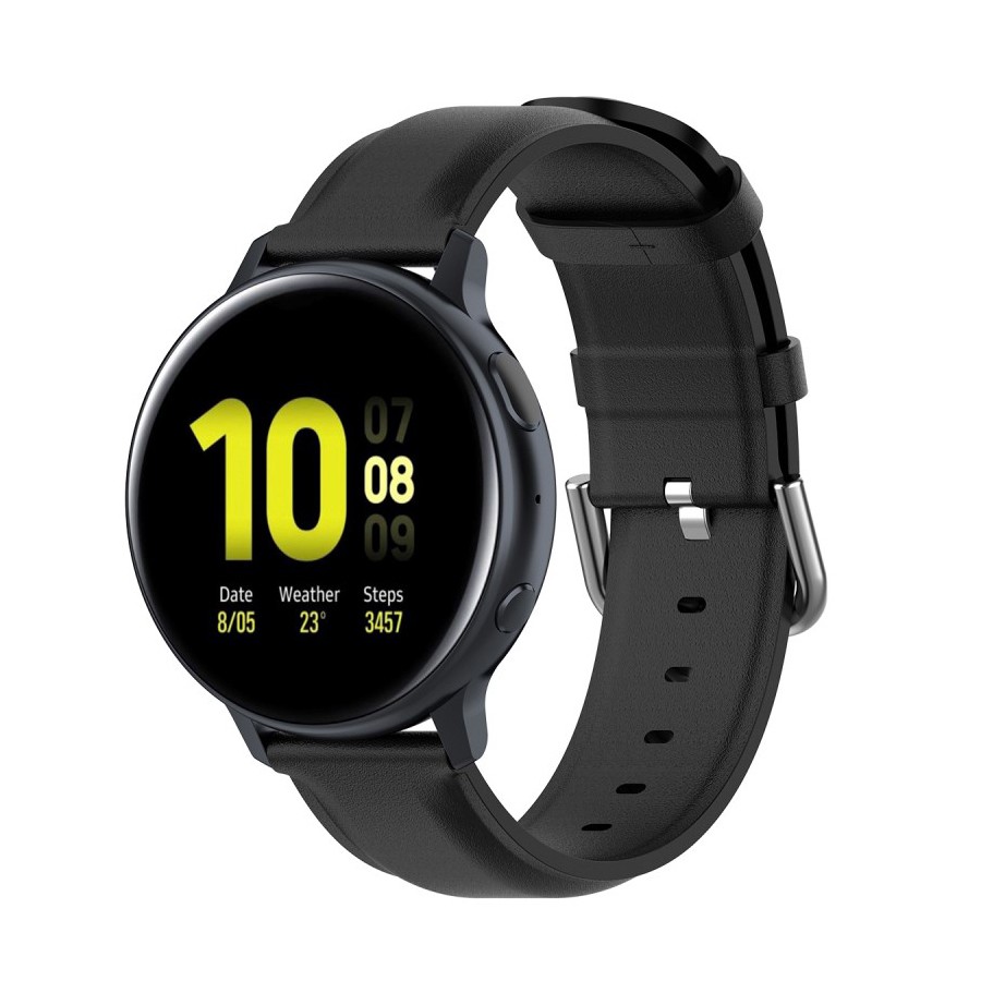Řemínek z pravé kůže pro Samsung Galaxy Watch 42 mm / Watch 3 41 mm / Huami Amazfit GTS z pravé kůže - černý