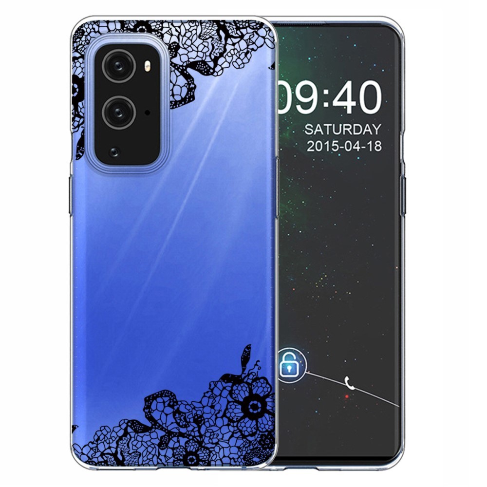 TPU gelový obal pro OnePlus 9 Pro „Black Flower“