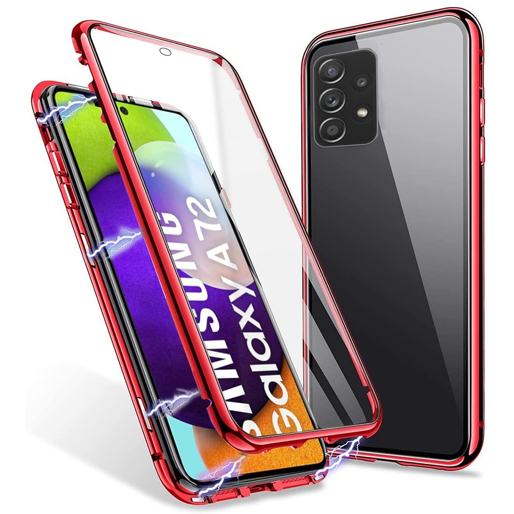 Samsung Galaxy A72 / Galaxy A72 5G magnetický celotělový obal „Stronghold“ - červená barva