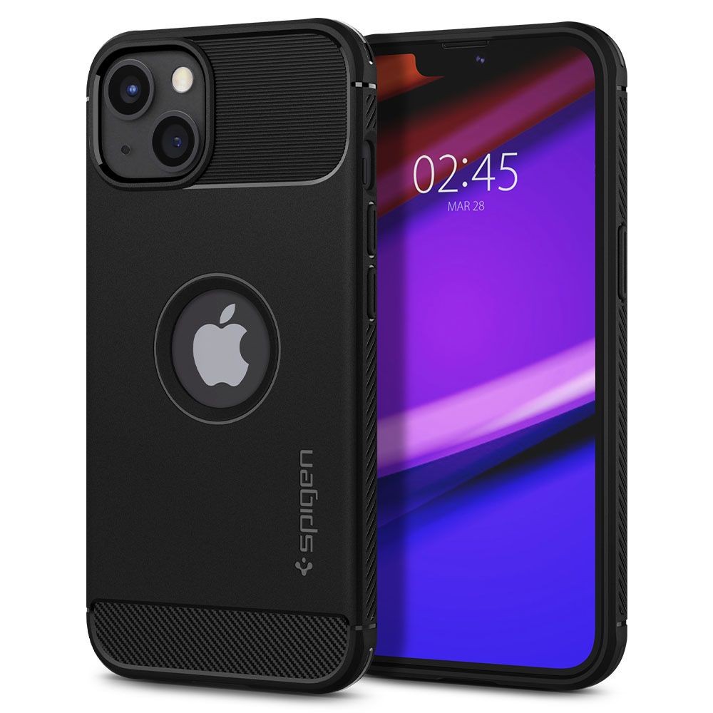 Obal pro iPhone 13 Spigen „Rugged Armor“ - černá barva