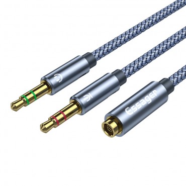 Audio kabel 3,5 mm "Dual Split" s rozdvojkou pro připojení sluchátek a mikrofonu - 0,25 m Audio kabel 3,5 mm "Dual Split" s rozdvojkou pro připojení sluchátek a mikrofonu - 0,25 m