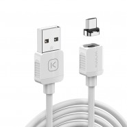 Nabíjecí kabel Charge and Shine s magnetickou hlavou Micro USB 2A - 1m - bílý