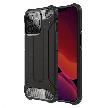 Robustní obal pro iPhone 13 Pro „Rock“ - černá barva Robustní obal pro iPhone 13 Pro „Rock“ - černá barva