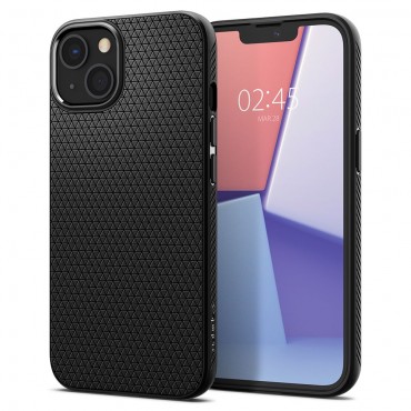 Obal pro iPhone 13 Spigen „Liquid Air“ - černá barva Obal pro iPhone 13 Spigen „Liquid Air“ - černá barva