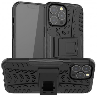 Obal pro iPhone 13 Pro Max „Tough“ - hybridní - černá barva Obal pro iPhone 13 Pro Max „Tough“ - hybridní - černá barva