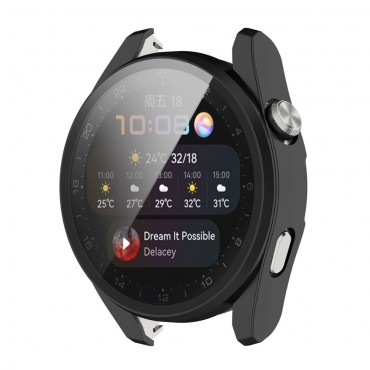 Pevné pouzdro TPU s ochranným sklem pro Huawei Watch 3 Pro - černé