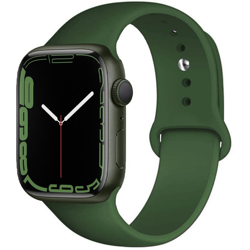 Silikonový řemínek Apple Watch 4/5/6/7/8/9/9/SE/Ultra 1/2 (42/44/45/49 mm) "Smooth" - tmavě zelený