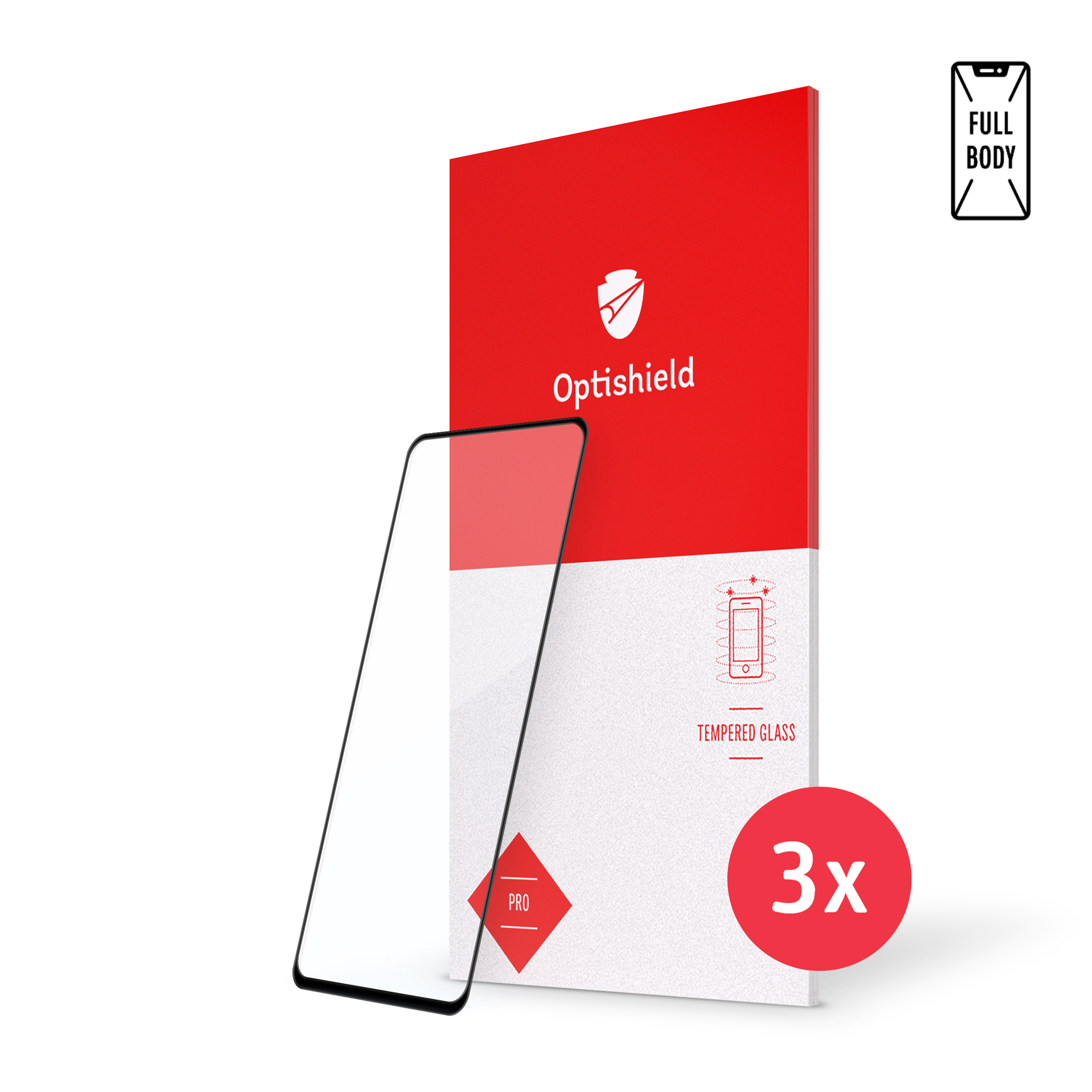 3-Pack prémiových ochranných skel 3D Full Body Optishield Pro pro Samsung Galaxy S22 Plus